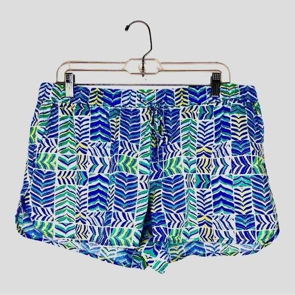 Vineyard Vines Linen Blend blue white pull on shorts size L - Picture 1 of 9